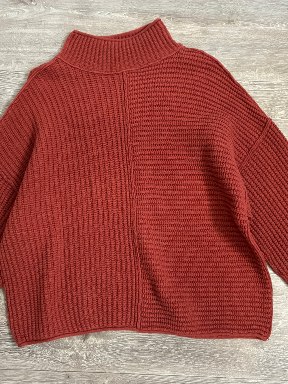 Sonoma Rust Red Ribbed Turtleneck Sweater